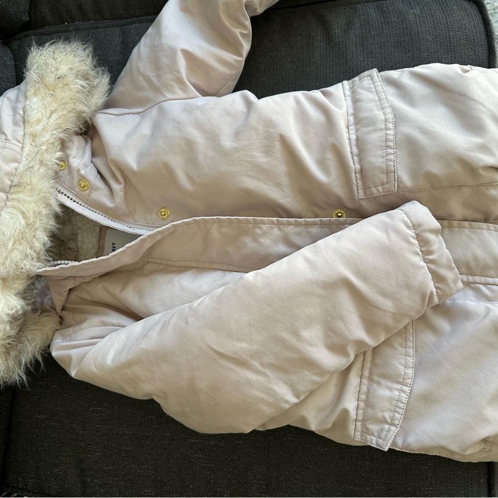 Light pink girl jacket. Used few times. Clean. No stains